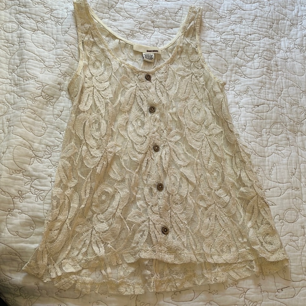 Lace sheer tank top
